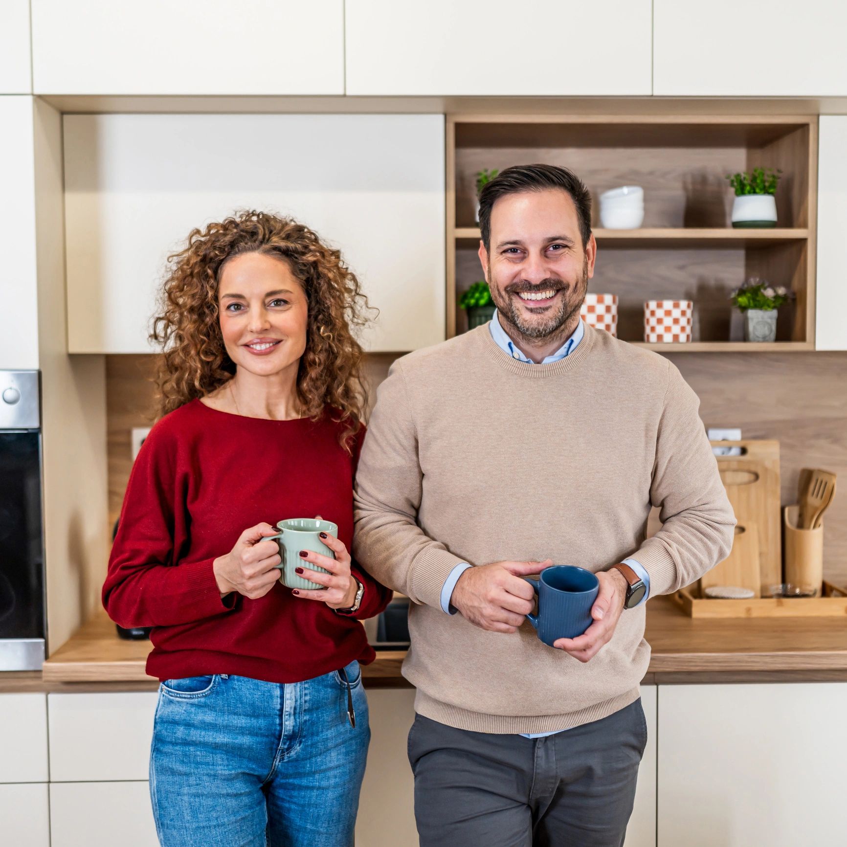 Happy couple at home